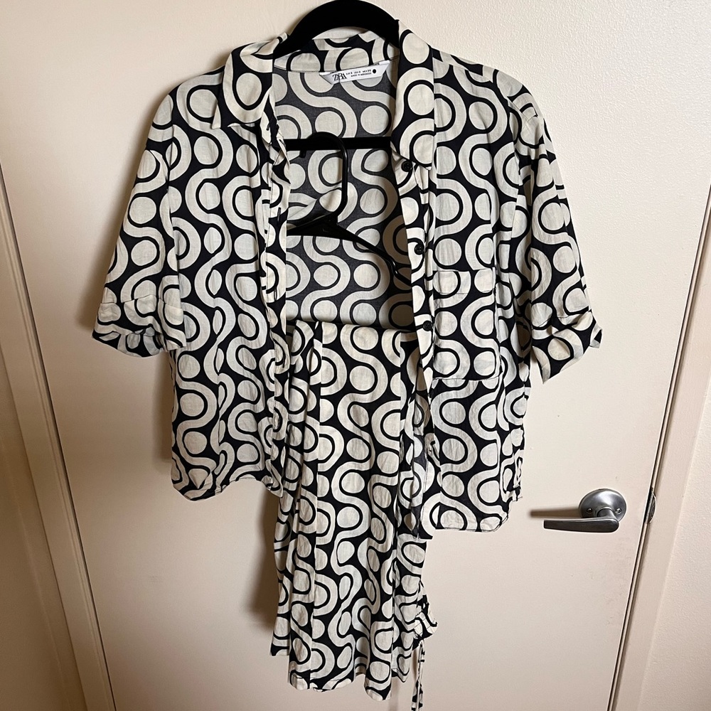 ZARA Printed Shirt/Pants Set